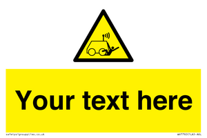 Custom warning run over by operator controlled machine